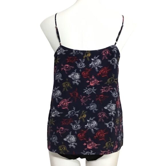 Equipment Blue Satin Silk V-Neck Spaghetti Strap Top Size Medium - Picture 3 of 9